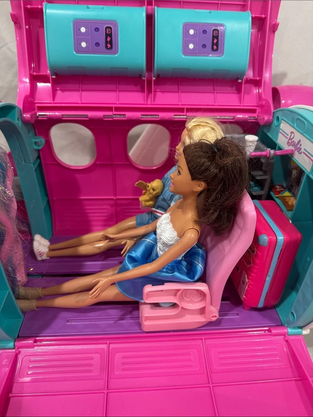Barbie Pink & Teal Jetliner Playset & Accessories